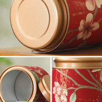 Boîte à thé en papier de forme circulaire, imprimée en offset avec un motif floral, nouveau style chinois, récipient hermétique pour thé noir, thé vert, thé oolong