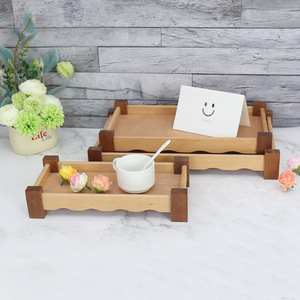 Bandeja de Almacenamiento de Bambú Simple para el Hogar, Cesta Rectangular de Madera Natural para Frutas y Verduras de Cocina - Product Image 2