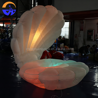 Mehrfarbige Aufblasbare Muschel mit LED-Beleuchtung Gebläse Einfacher Aufbau Langlebig für Nachtclub Hochzeit Musikparty Event Bühnendekoration