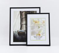 4pcs pack A4 cadre photo, cadre photo en métal, cadre galerie mince noir avec plexiglas