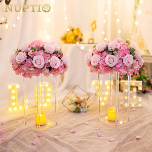 Support à fleurs en acrylique pour mariage, 2 pièces, 40 cm de haut, <span class=keywords><strong>colonne</strong></span> à fleurs pour centre de table, vases à fleurs pour mariages et fêtes - Product Image 2