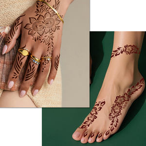 Cinq dix GMPC/Sedex/ISO/EUDR main temporaire Sexy corps <span class=keywords><strong>henné</strong></span> tatouage pochoirs Style indien papier <span class=keywords><strong>henné</strong></span> autocollant personnalisé - Product Image 5