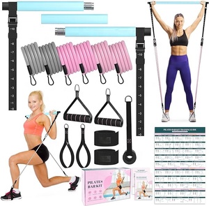 MR Tragbares Latex-Pilates-Stangen-Set mit Widerstandsbändern für Männer und Frauen, Multifunktionales Heimtrainingsgerät - Product Image 4
