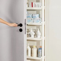 Hochwertiges Doppel-Modernes Wohnzimmer-Aufbewahrungsregal Toiletten-Aufbewahrungsschrank Schiebe-Aufbewahrungsregal PP-Kunststoff Multifunktional