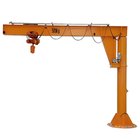 Mini-grue à flèche portative à bras articulé, motorisée, orientable à 360 degrés, avec palan électrique de 10 tonnes, télécommandée, sur pied, 2-20m, 3 mètres