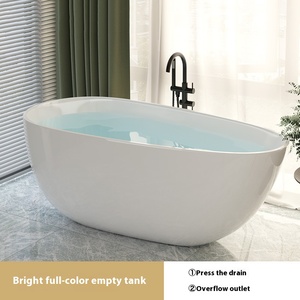 อ่างอาบน้ำเคลือบอะคริลิคแบบผสมผสานอ่างอาบน้ำหินสังเคราะห์สำหรับอาบน้ำขนาดเล็กโรงแรมโมเดิร์นแบบอิสระสำหรับ - Product Image 6