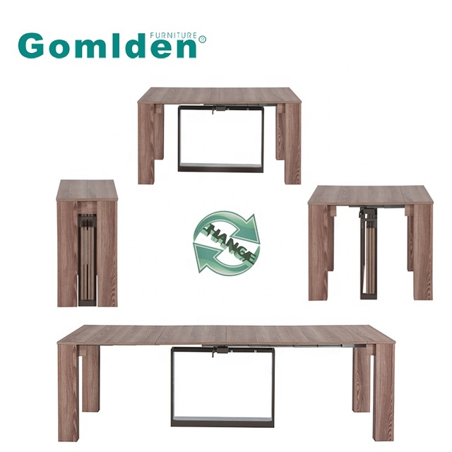 Modern Simple Smart Home Furniture Natural Wood Expandable Dining Table for Dining Room