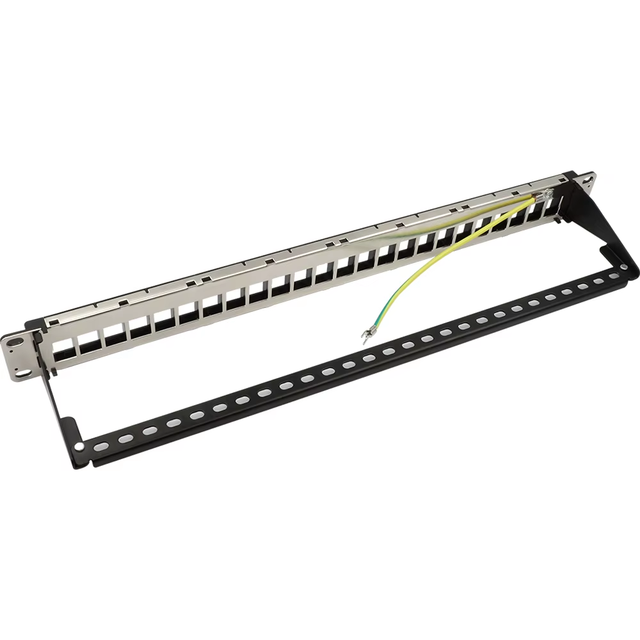 10" 1U STP 24-Port Cat5e RJ45 Copper Keystone Blank Patch Panel Rack Mount ANSI/TIA/EIA Compliant Black Punch Termination CHNOK