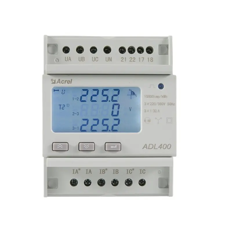 Acrel Din Rail consumo di energia rs485 kwh metro ADL400/C pila di carica trifase 10(80) un misuratore di potenza 3*220/380V misuratore di energia