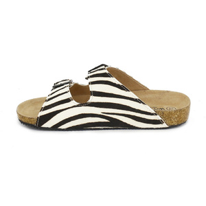 2022 pantofole da esterno basse piatte Zebra Pattern <span class=keywords><strong>con</strong></span> cinturini regolabili fibbia <span class=keywords><strong>suola</strong></span> <span class=keywords><strong>in</strong></span> <span class=keywords><strong>sughero</strong></span> pantofole da interno per la casa Unisex per uomo e donna - Product Image 6