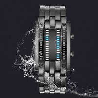 Montre numérique binaire à double cadran en alliage et acrylique, best-seller du commerce transfrontalier, pour hommes, femmes, étudiants et couples