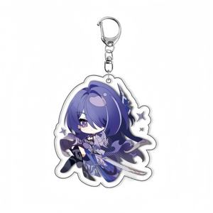 Porte-clés personnalisé en acrylique gravé CNC de style anime avec breloque imprimée UV pour les fans - Product Image 2