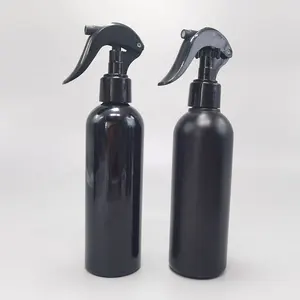 250ml Empty PET Cylindrical Plastic Black Trigger Spray 8 Oz Spray Bottle With Black Trigger Sprayer