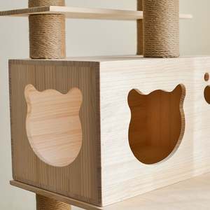Wooden Outdoor Safe Stable <b>Large</b> Solid Multi Functional Sisal Column Space Capsule Cat Climbing <b>Frame</b> Wholesale Cat Tree - Product Image 3