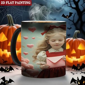 Taza de Café para Despertar por la Mañana, 11 oz, Cerámica Negra Esmerilada, Taza Mágica que Cambia de Color con el Calor - Product Image 6