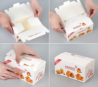 Boîte alimentaire personnalisée en gros pour hamburgers, fast-food, ailes de poulet frites coréennes, emballage de livraison à emporter avec poignée