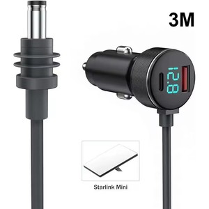 <span class=keywords><strong>Mini</strong></span> cargador de coche Starlink de 12-48V a cable de CC, adaptador de corriente de coche Starlink 3 en 1 de metal de 3m, puertos <span class=keywords><strong>USB</strong></span> <span class=keywords><strong>C</strong></span>/<span class=keywords><strong>USB</strong></span> a de carga de alta velocidad - Product Image 6