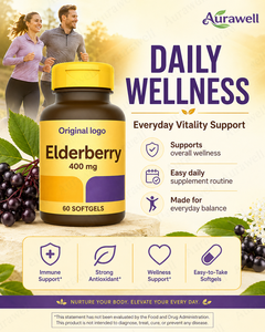 Cápsulas de Saúco Negro Original Logo Elderberry 400 Mg, Suplementos Naturales de Extracto de Saúco con Vitamina C - Product Image 2