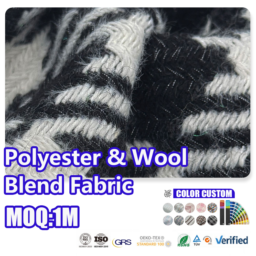 Woven Polyester And Wool Blend Fabric Houndstooth Knitted Throw Blanket Soft Sofa Bed Home Decor