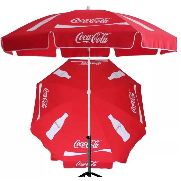 Hot Koop Aangepaste Ontwerp Volledige Gedrukt Uv Beschermen Outdoor Parasol Zee Paraplu Branded Strand Paraplu