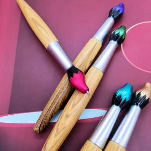 <span class=keywords><strong>Stylo</strong></span> bille en plastique Twist Slim Brush Modeling Woodiness 1,0 mm pour bureau et école, logo personnalisé - Product Image 5