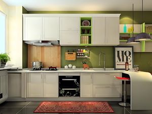 Gabinetes de Cocina Modernos Personalizados al por Mayor, Gabinetes de Cocina Modulares de Madera Empotrados en la Pared para Villa, Buen Precio - Product Image 2