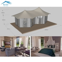 Tente de glamping de luxe en toile PVDF, nouveau design 2025, villas, tente de safari imperméable pour hôtel-resort
