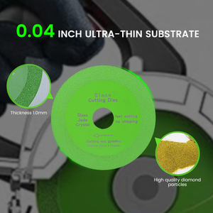 Disco de Corte Fino de Diamante para Vidro, Mármore e Cerâmica, 4 polegadas (100mm, 115mm, 125mm), Verde Jade - Product Image 1