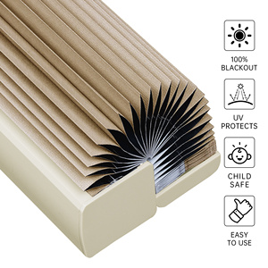 Persianas de Nido de Abeja de Color Personalizado con Soportes de Fácil Instalación, Operación Manual Arriba/Abajo y Celulares Opacas - Product Image 5