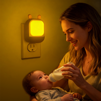 Mini Veilleuse LED à Capteur, à Brancher, Blanc Chaud, Intensité Réglable, pour Chambre d'Enfant, Aide au Sommeil Bébé, Crèche