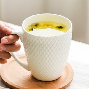 Ceramic Mugs Minimalist Design White 12oz Heat Resistant For Coffee Tea Drinking - Product Image 3