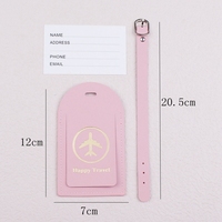 Étiquette à bagages en cuir PU souple, motif personnalisé avec nom et lettre, logo personnalisé, durable, capacité réglable, cadeau créatif