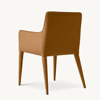 Mobilier de salle à manger au design minimaliste Fauteuil de salle à manger en cuir avec bras sur rail