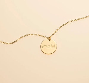 Moda Acero inoxidable 18K PVD chapado en oro joyería Power Word personalizado grabado inicial moneda encanto inspirador collar - Product Image 4