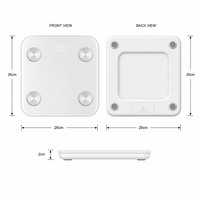 Báscula Digital Inteligente al por Mayor, 14 Mediciones, Alta Precisión, Sensor G, Vidrio Templado, Pantalla LED, Bluetooth, Aplicación, Uso Doméstico