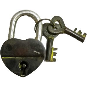 Vintage Mini Brass Love <b>Lock</b> <b>Keys</b> Functional Heart-Shaped Safety Feature Aluminium Padlock Functional Heart-Shaped Safety - Product Image 3