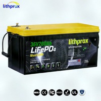 Batterie Lithium à décharge profonde 38.4V 200AH Grade A LiFePO4 pour camping, basse température, avec BMS intelligent, RS485, borne M8, CE, RoHS, IP67, OEM, ODM