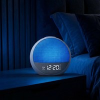 Réveil Lumineux Professionnel Robuste avec Machine à Bruit Blanc et 30 Sons Inspirés du Zen, Statue d'Art Atmosphérique pour Chevet