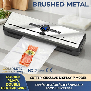 Sigillatrice sottovuoto per alimenti pannello metallo LED circolare 115W taglierina scorrevole 30cm sous vide commerciale - Product Image 2