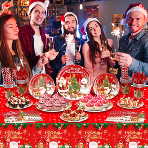 Artículos para Fiestas Navideñas Más Vendidos, Platos, Vasos, Servilletas, Manteles y Juegos de Vajilla Desechables Festivos de Papel - Product Image 2