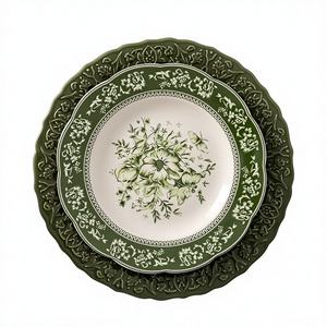 <span class=keywords><strong>Assiettes</strong></span> à dîner en céramique en gros, grandes, vertes, restaurant, style nordique, fleurs, luxe, <span class=keywords><strong>vintage</strong></span>, <span class=keywords><strong>assiettes</strong></span> à gâteau en céramique - Product Image 2