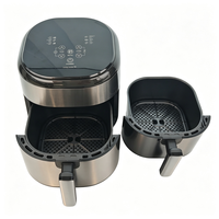 Mini friteuse à air numérique 4,5 L, faible consommation, antiadhésive, four électrique carré pour usage domestique