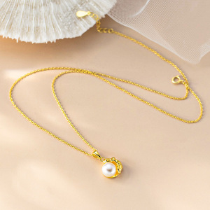 Collar de Perlas de Plata de Ley S925, Estilo Ins, Diseño Único y Exquisito, Perla Ligera, Nudo de Bambú, Y02585 - Product Image 3