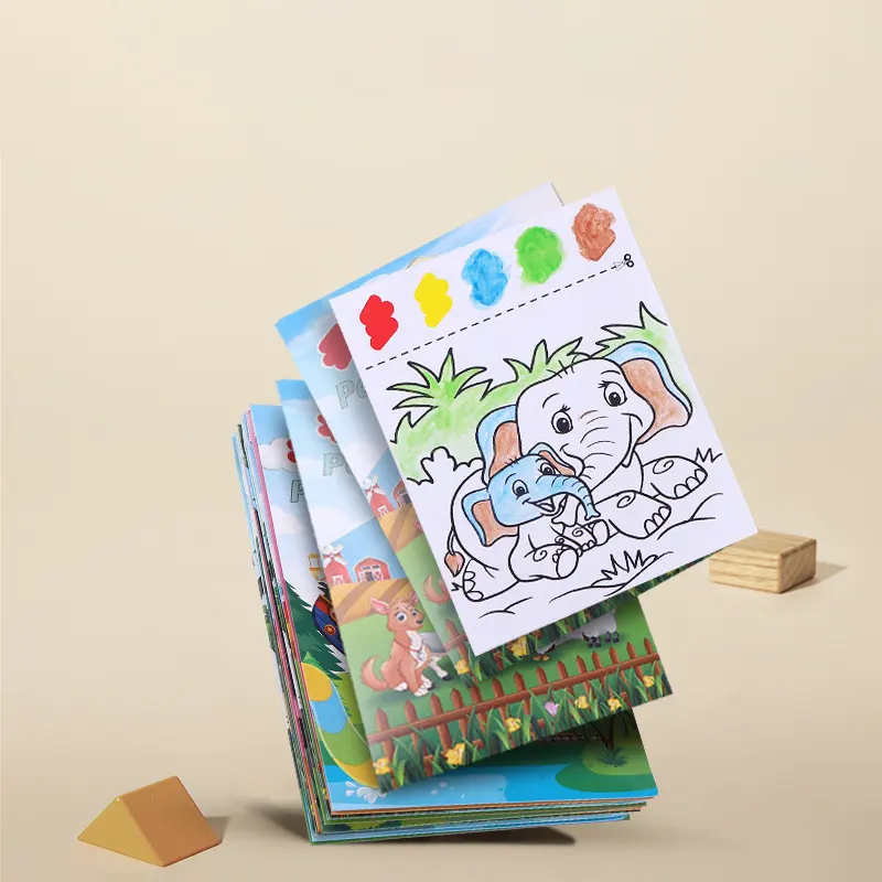 Детская Волшебная книга для рисования водой с мультяшным дизайном цветная заполняющая книга