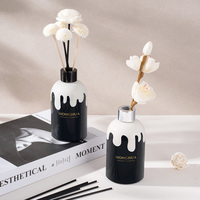 Flacon roll-on rond en verre noir de 200 ml pour huiles essentielles, aromathérapie et emballage de parfums d'intérieur