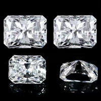 Radiant Cut 4x3mm ~ 10x8mm Pierres précieuses synthétiques en vrac Prix Blanc D Couleur VVS Moissanite Diamant