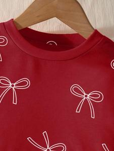 Completo OEM per Bambine 4-7 Anni: T-Shirt Corta con Stampa Farfalle e Maniche Raglan e Jeans Dritti con Elastico in Vita e Fiocco - Product Image 6