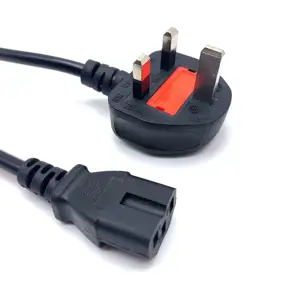 Uk Power Cord UK Plug With C15 End Electric Female Plug Retractable Power Cord 3 Plug I 15amp Uk 3 Prong Power Cord