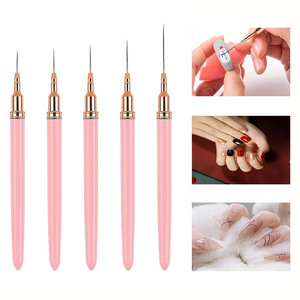 Plastic Nail Art Liner Brush <b>Pen</b> Set Ultra Fine Tip Gel Polish Drawing Carving Custom Logo Tool - Product Image 2