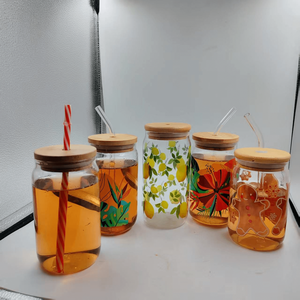 <span class=keywords><strong>Prix</strong></span> usine 750ml 850ml Bouteille de jus de café en verre transparent avec couvercle en bambou et paille - Product Image 4